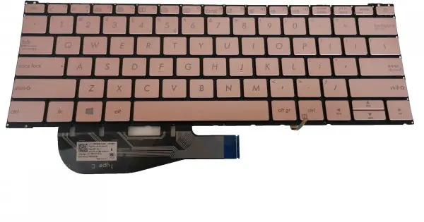 Reduceri Tastatura Laptop, Asus, ZenBook 3 UX390, UX390UA, UX390UAK, iluminata, us, fara rama, aurie