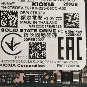 Expediere rapidă Solid State Drive (SSD) Laptop Kioxia, KBG50ZNS256G, 256GB, PCIe Gen 4 x4, M.2 format 2230, TRDFV, 3400MB/S, 1900MB/S