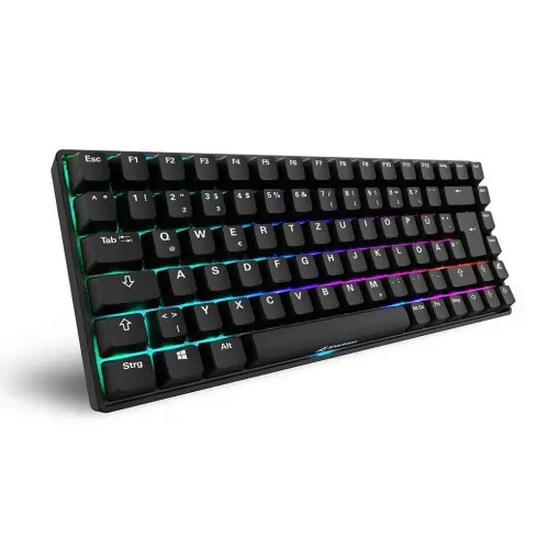 Sharkoon Skiller SGK50 S3 PBT Negru, Tastatura pentru jocuri RGB, Gateron G PRO 3.0 Galben, 75% Aspect Ofertă exclusivă