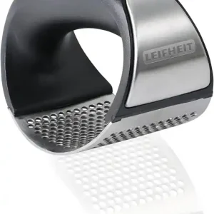 Leifheit Knobi King, presa de usturoi, balansoar de usturoi din otel inoxidabil, poate fi spalat in masina de spalat vase, presa de usturoi, design inovator, gadgeturi de bucatarie, manevrare si curatare usoara Noutate