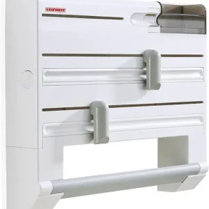Suport pentru role de perete Leifheit Parat Plus ComfortLine Series, pentru fiecare bucatarie, dozator de taiere dovedit pentru aluminiu si folie alimentara, taietor de folie cu cutit special, alb Cumpără online